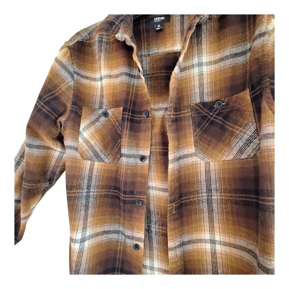Men's Brushed Flannel Button-Down Shirt Urban Pipeline 100% Cotton Rustic Sz M - Picture 5 of 12